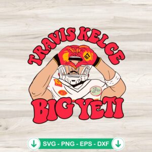Travis Kelce Heart Hands Big Yeti SVG file for cutting machines