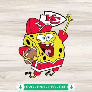 SpongeBob SquarePants Chiefs Football SVG file for cutting machine