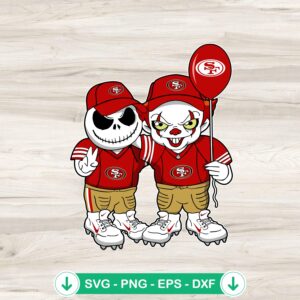 Jack Skellington and Pennywise SVG file for 49ers NFL