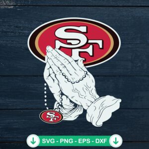 San Francisco 49ers Prayer hand SVG file for Cricut