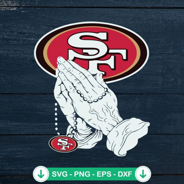 San Francisco 49ers Prayer hand SVG file for Cricut