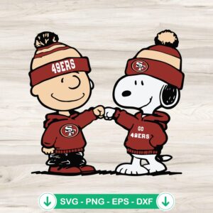 Snoopy and Charlie Brown 49ers SVG file for Cricut cut file
