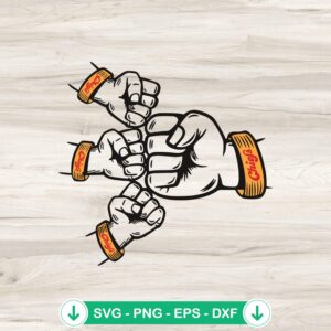 Father and Son Fist Bump SVG file for Kansas City Chiefs