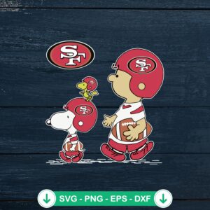 Snoopy And Charlie Brown San Francisco 49ers SVG file for cutting