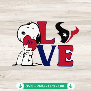 Snoopy Love Houston Texans SVG file for Cricut cutting machine
