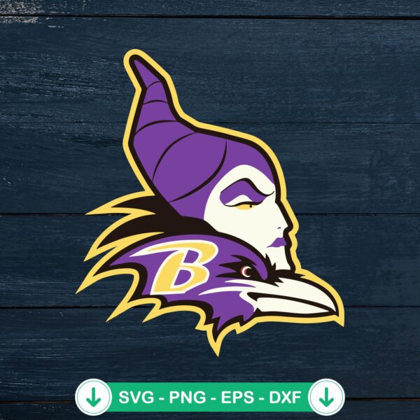 Maleficent Baltimore Ravens SVG file, cricut svg, cutting file