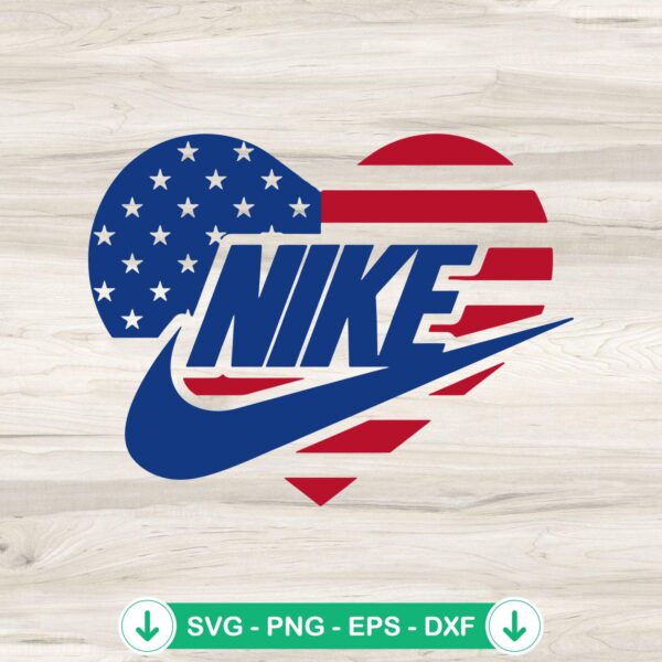 Nike 4th Of July Heart SVG file, cricut svg cut file