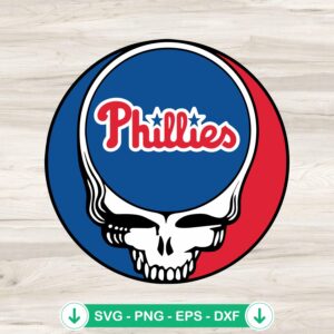 Skull Philadelphia Phillies Baseball SVG file for cutting machine