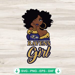 Baltimore Ravens Black Girl SVG file for cutting machine