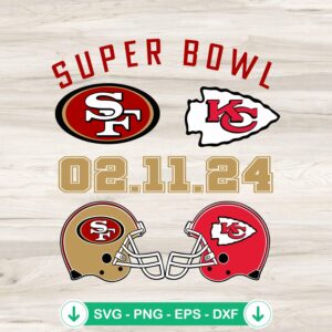 49ers Vs Chiefs Super Bowl LVIII SVG file for digital download