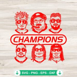 Kansas City Chiefs Team Champions svg file for cutting machines