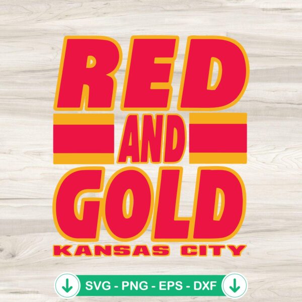 Kansas City Chiefs Red and Gold SVG file for cutting machines