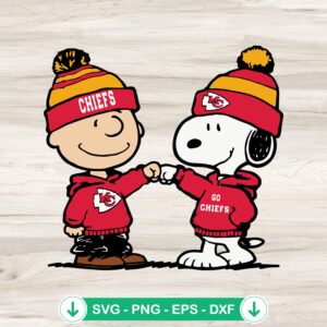 Snoopy and Charlie Brown KC Chiefs svg file for cutting machine