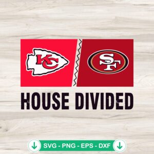 House Divided SVG file for KC Chiefs vs 49ers, cutting file