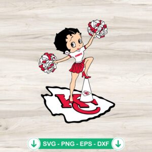 Kansas City Chiefs Betty Boop Cheerleader SVG file for Cricut