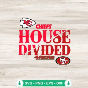 House Divided KC Chiefs vs San Francisco 49ers svg file for cutting