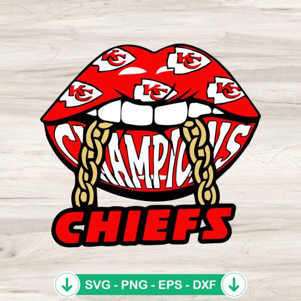 KC Chiefs Lips SVG file for Cricut cutting machine