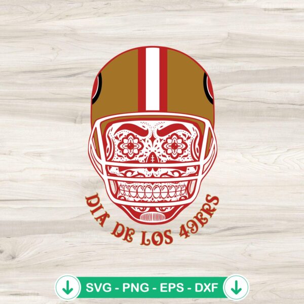 Dia De Los Skull 49ers SVG file for Cricut cutting machine