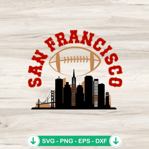 San Francisco 49ers Football Skyline SVG file for cutting machines