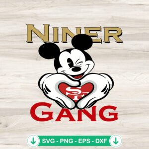 Mickey Mouse Heart Hand Niner Gang SVG file for Cricut