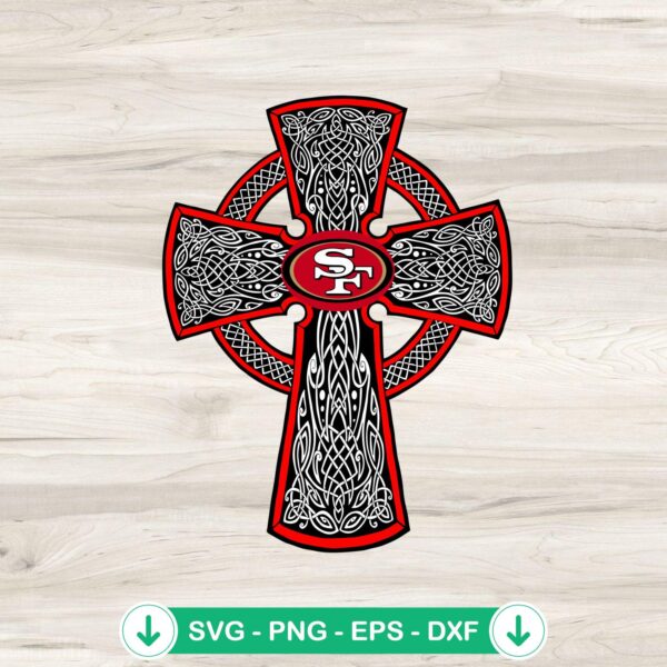 49ers Celtic Cross SVG file for Cricut and cutting machines