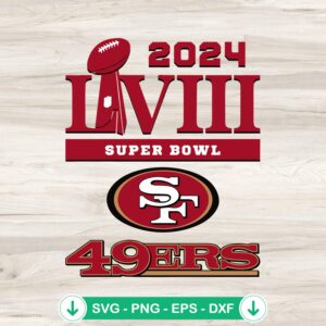 2024 Super Bowl LVIII 49ers SVG file, San Francisco football cutting file