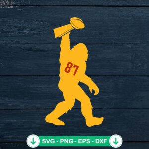 Travis Kelce Big Yeti Super Bowl svg file for Cricut