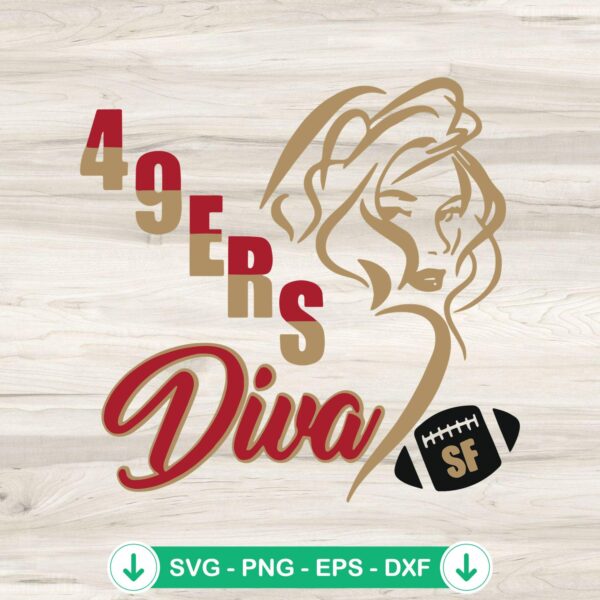 San Francisco 49ers Diva SVG file for Cricut cutting