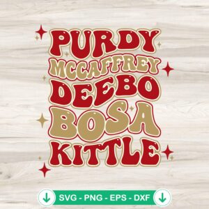 Purdy Deebo Bosa Kittle SVG file for Cricut, cutting file