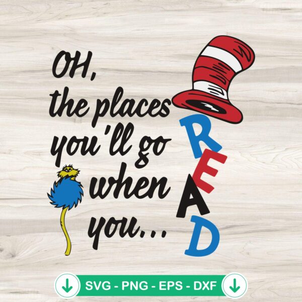 Oh The Places You'll Go SVG file for Dr Seuss, Cricut cut file