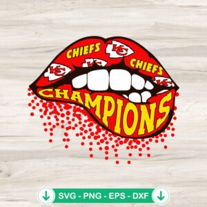 Chiefs Champions Lips SVG file for Cricut cutting machine