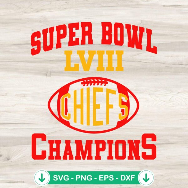 Super Bowl LVIII Chiefs SVG file for Cricut cutting machine