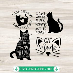 Cat Mama SVG bundle, cricut svg cut file for Cat Mom