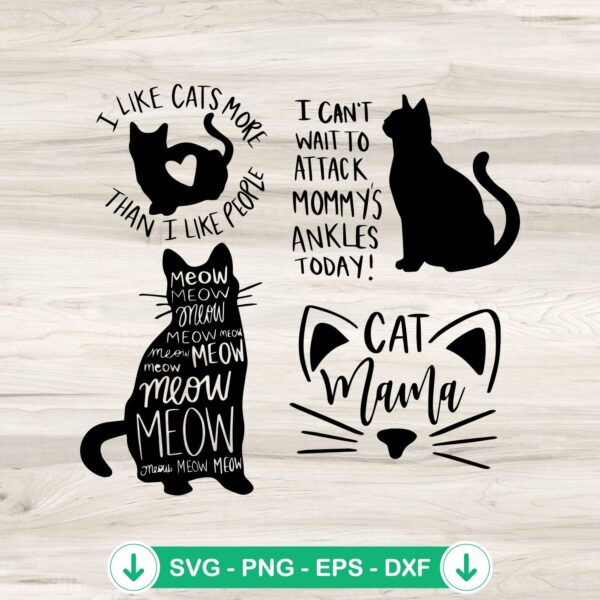 Cat Mama SVG bundle, cricut svg cut file for Cat Mom