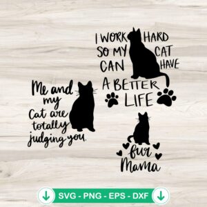 Fur Mama SVG Bundle - cat mom SVG file for cutting machine