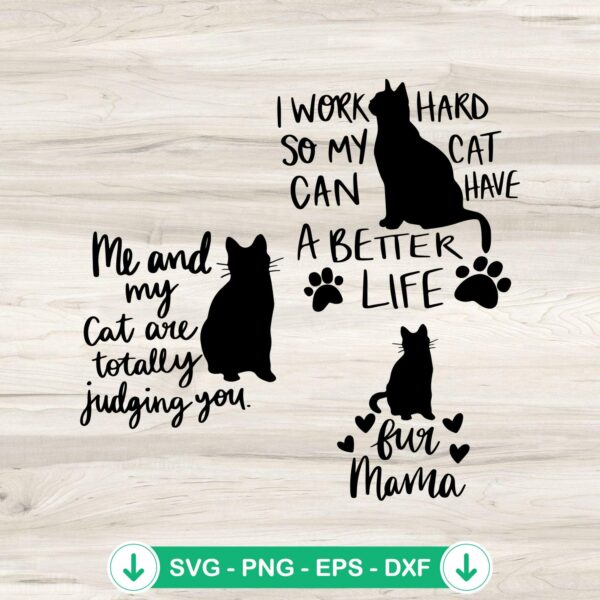 Fur Mama SVG Bundle - cat mom SVG file for cutting machine