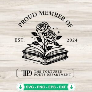 Proud Member Of TTPD Taylor Swift SVG file for Cricut cutting machines.