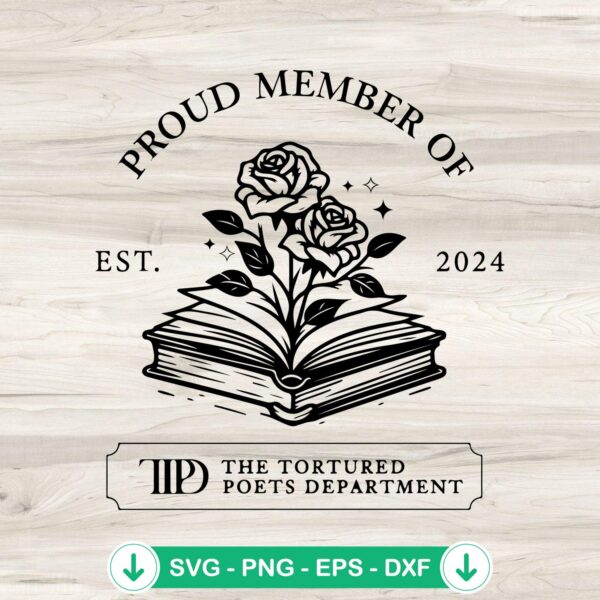 Proud Member Of TTPD Taylor Swift SVG file for Cricut cutting machines.