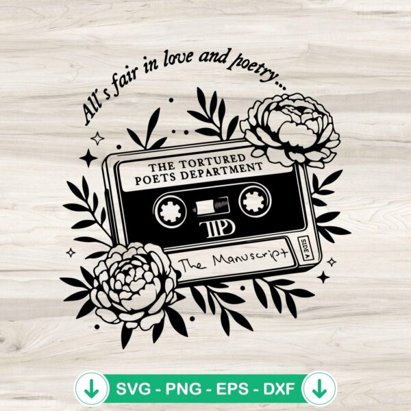 Alls Fair In Love And Poetry SVG file for Cricut cutting machine