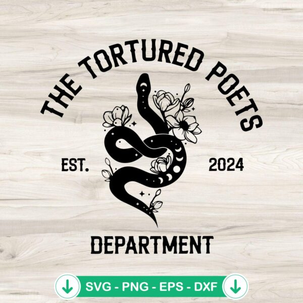 The Tortured Poets Department SVG file for Cricut and cutting machines