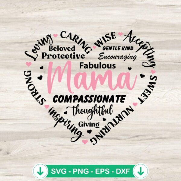 Fabulous Mama Heart SVG file for Cricut cutting machine