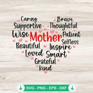 Mother Heart Shape SVG file for Cricut and cutting machine