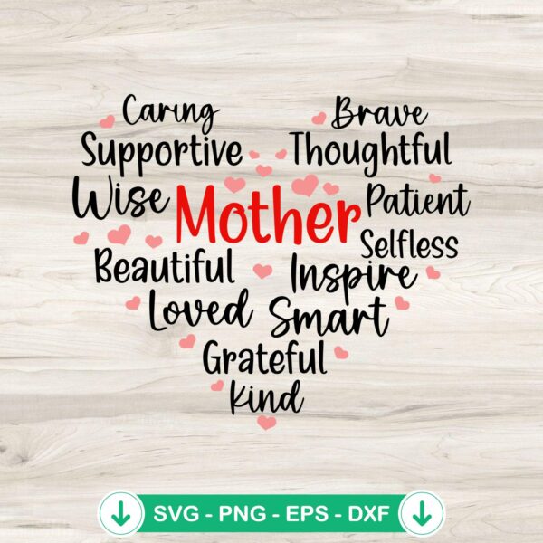 Mother Heart Shape SVG file for Cricut and cutting machine