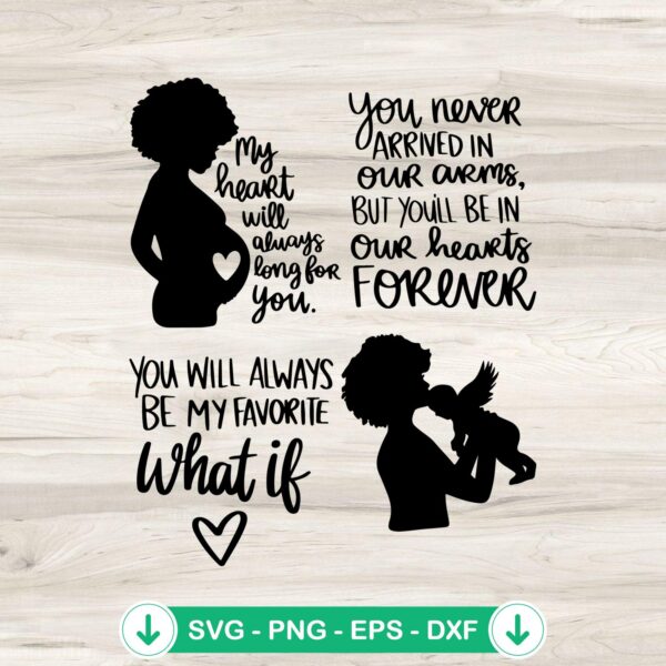 Black Mom And Baby Angel SVG file for cutting machines