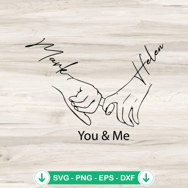 You And Me SVG file, couple holding hands cricut svg cut file