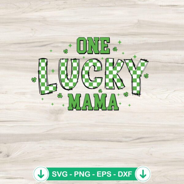 Retro One Lucky Mama SVG file for St. Patrick's Day crafting