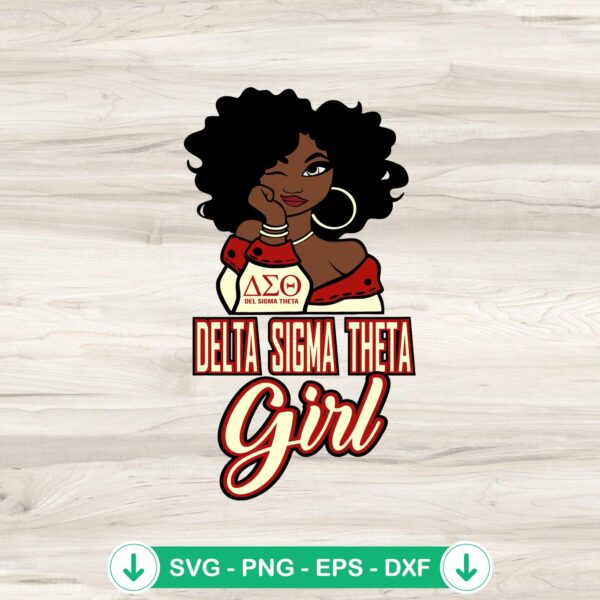 Delta Sigma Theta Girl SVG file for Cricut cutting machine