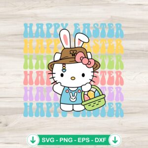 Hello Kitty Bunny Ear SVG file for Easter, cricut svg cutting file