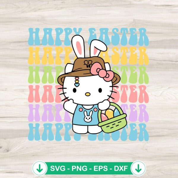 Hello Kitty Bunny Ear SVG file for Easter, cricut svg cutting file