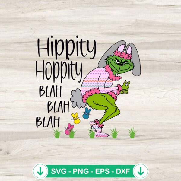 Grinch Easter Hippity Hoppity SVG file for Cricut cutting